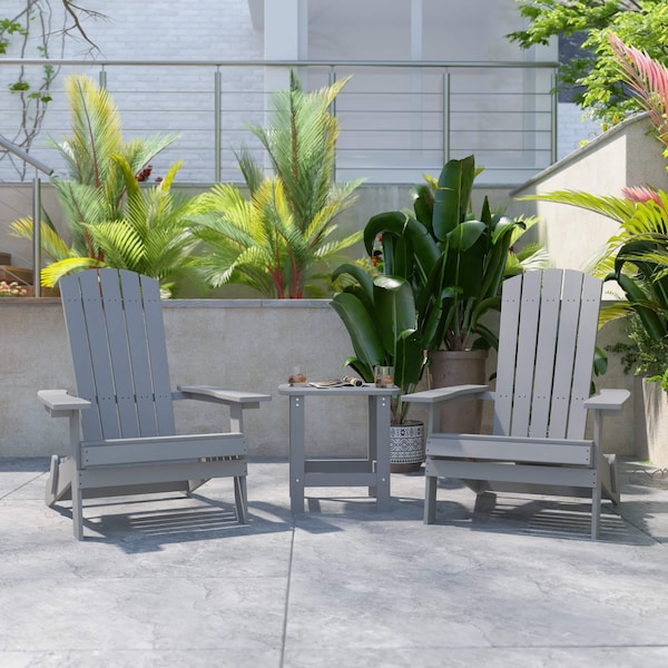 Flash Furniture Gray Side Table and 2 Folding Adirondack Chairs JJ-C14505-2-T14001-GY-GG - main